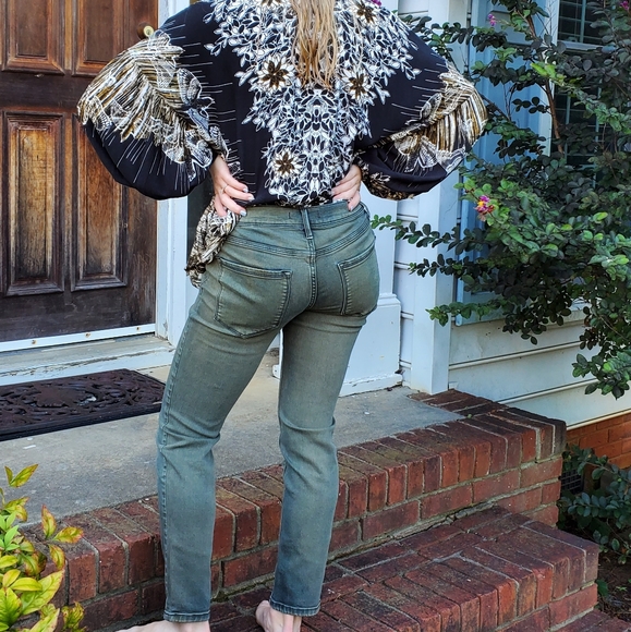 🌟Host Pick🌟 Free People Olive/Grey Wash Jean 27 - Picture 7 of 8
